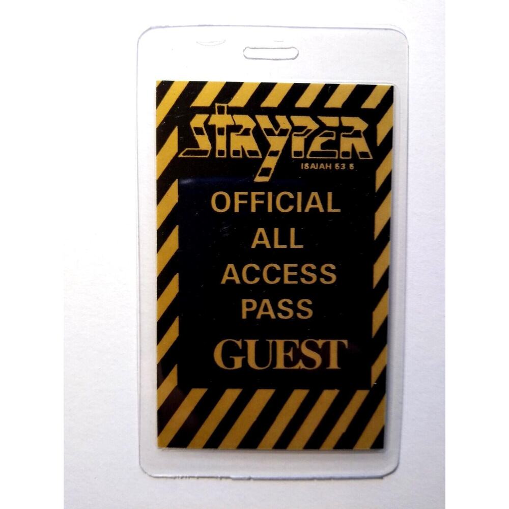 Stryper 1987 To Hell with the Devil Tour Backstage Pass Hard Rock Heavy Metal